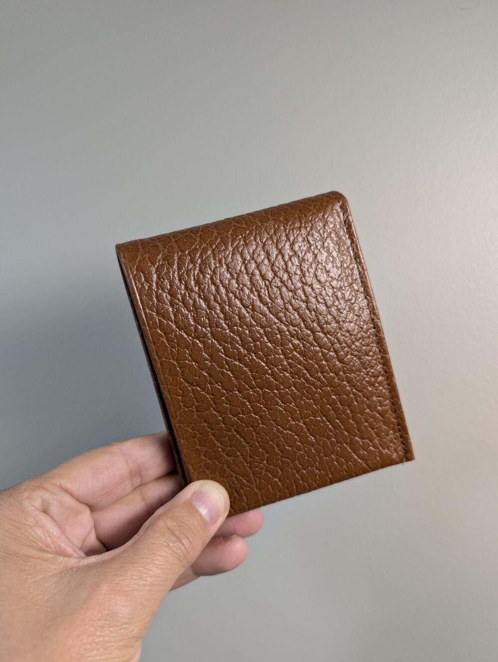 Vintage Rolfs Brown Leather Bifold Wallet Mens 9x3.5 Textured Pebbled Classic